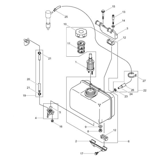 Fuel Tank Assembly for Wacker DPU45 Plate Compactor