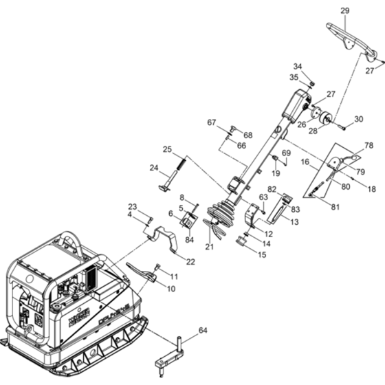 Vibratory Plate Assembly for Wacker DPU4545H-5000610348 (Diesel-Crankstarter) Rev.100 Reversible Plate Compactor