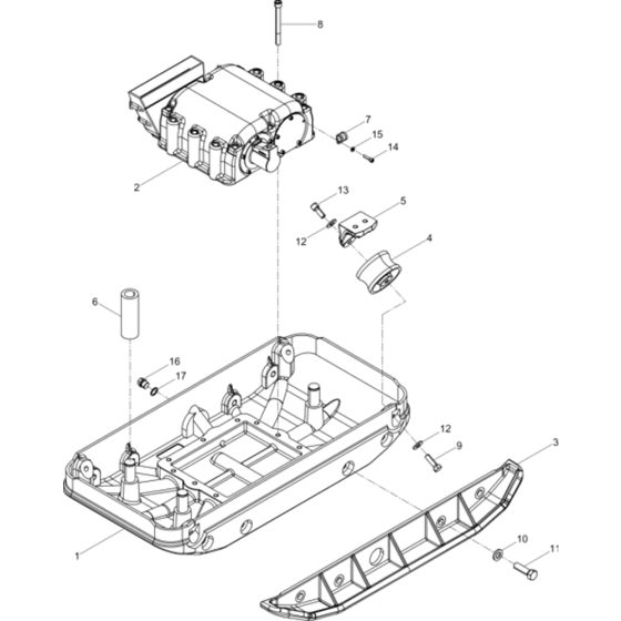 Baseplate Assembly for Wacker DPU4545H-5000610348 (Diesel-Crankstarter) Rev.100 Reversible Plate Compactor