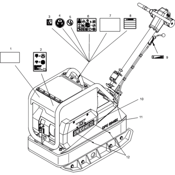 Labels Assembly for Wacker DPU5045H-5000106920 Rev.105 Plate Compactor