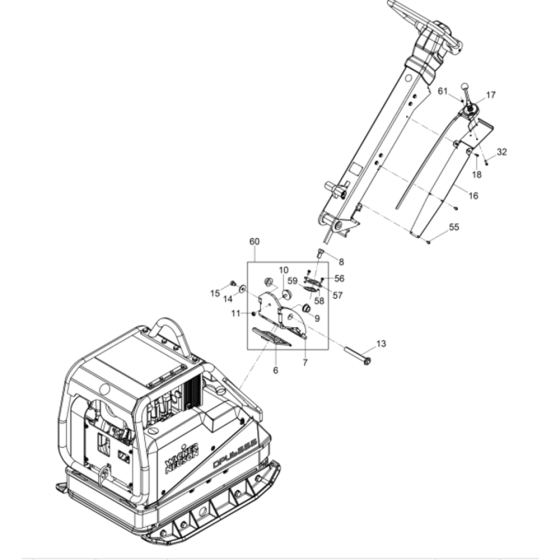 Vibration Plate Assembly for Wacker DPU6555H-5000010376 Rev.102 Plate Compactor