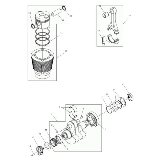 Crankshaft Assembly for Wacker DPU7060 Plate Compactor