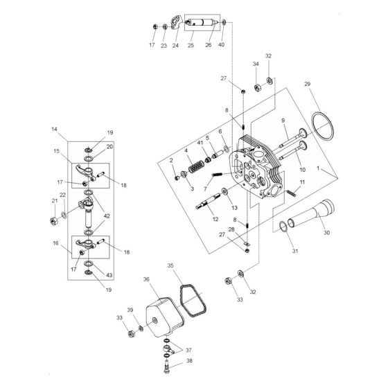 Cylinder Head Assembly for Wacker DPU7060 Plate Compactor