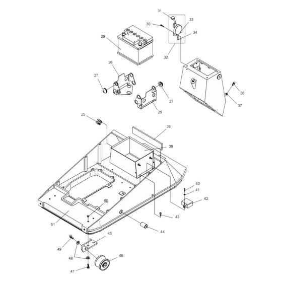 Battery Assembly for Wacker DPU7060 Plate Compactor