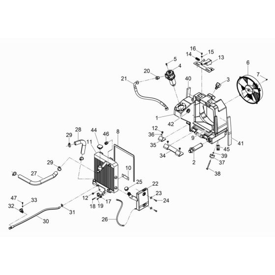 Radiator Assembly for Wacker DPU80 Plate Compactor