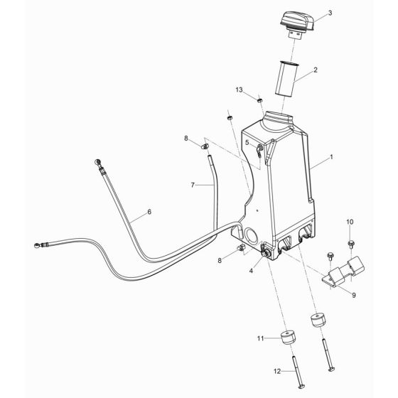 Fuel Tank Assembly for Wacker DPU80 Plate Compactor