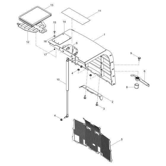 Rear Bonnet Assembly for Wacker DPU80 Plate Compactor