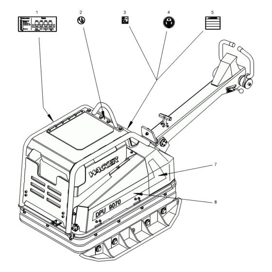 Decals for Wacker DPU9070 Plate Compactor