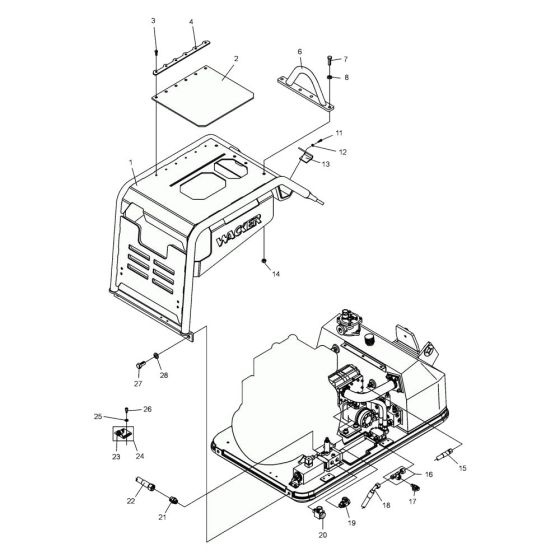 Frame Assembly for Wacker DPU9070 Plate Compactor