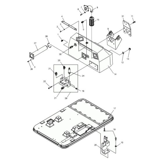 Upper Mass Assembly for Wacker DPU9070 Plate Compactor