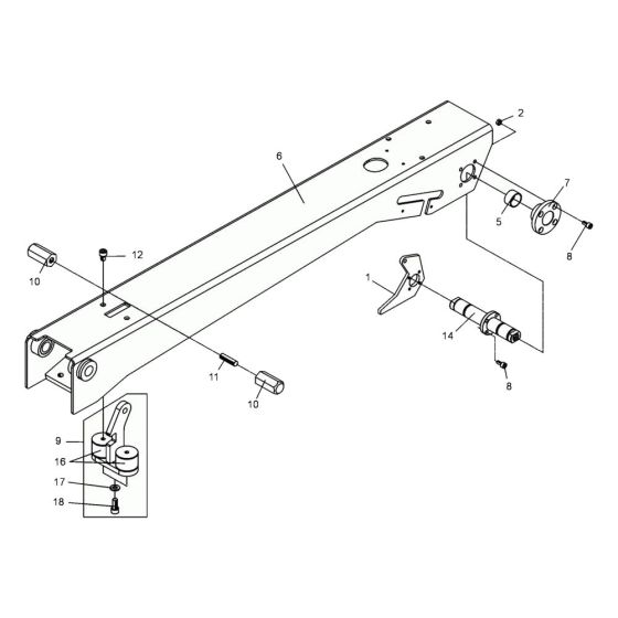 Center Pole Assembly for Wacker DPU9070 Plate Compactor