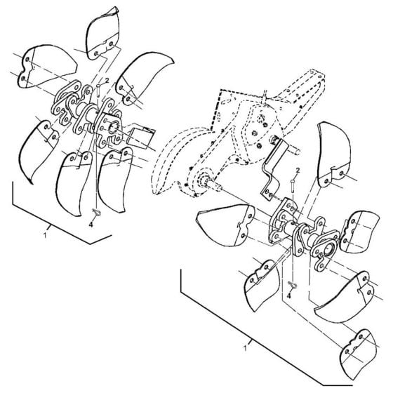 Tine Assembly for Husqvarna DRT 900 H Cultivator/Tiller