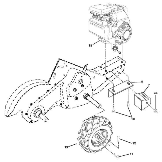 Mainframe (Right) Assembly for Husqvarna DRT 900 LS Cultivator/Tiller