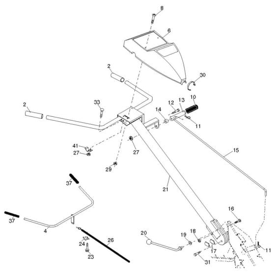 Handle Assembly for Husqvarna DRT 900 LS Cultivator/Tiller