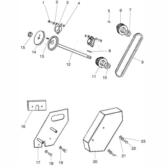 Drive Assembly for Altrad Belle Compact Floor Saw