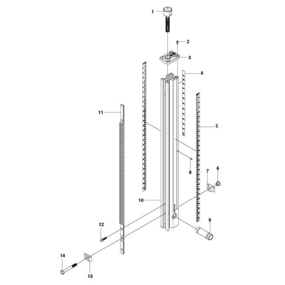 Column Assembly for Husqvarna DS 150 Drill Stand