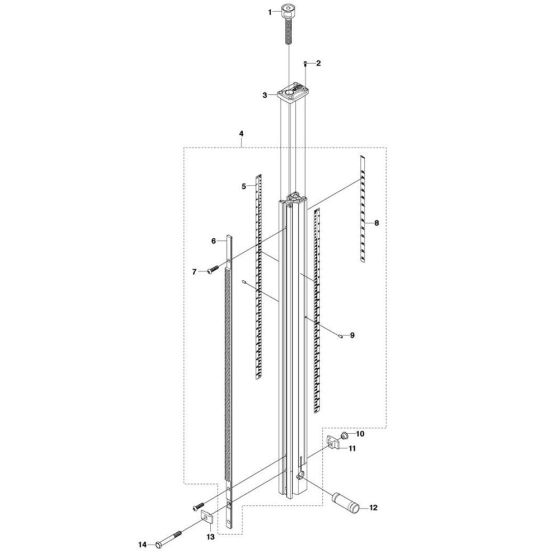 Column Assembly for Husqvarna DS 250 Drill Stand