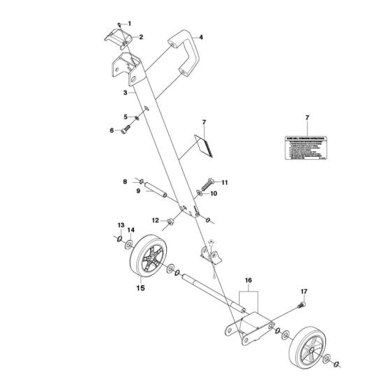 Back Support Assembly for Husqvarna DS 250 Single Speed Drill Stand