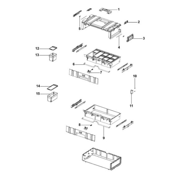 Main Assembly for DeWalt DS250 Storage Organiser