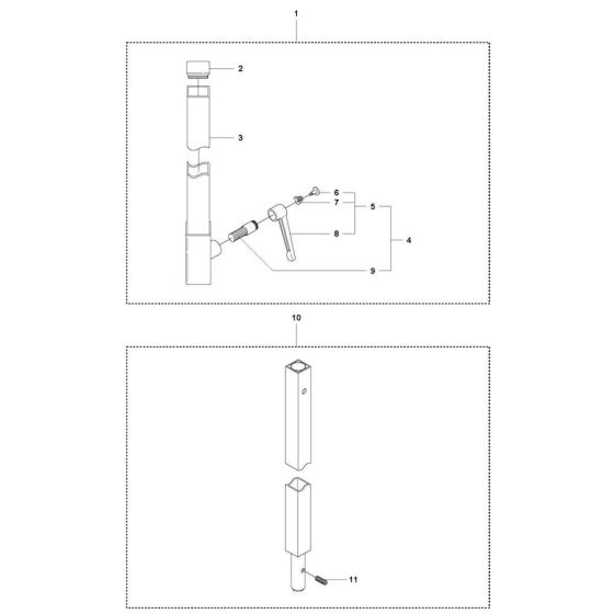 Expandable Pole Assembly for Husqvarna DS 40 Gyro Drill Stand