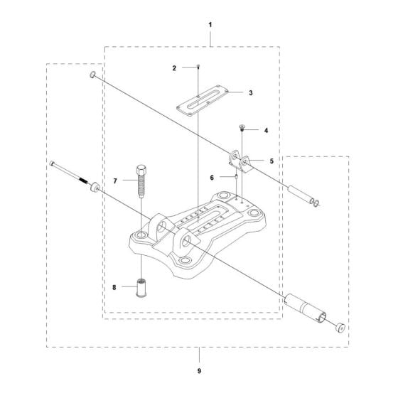 Base Plate Assembly for Husqvarna DS 450 Drill Stand