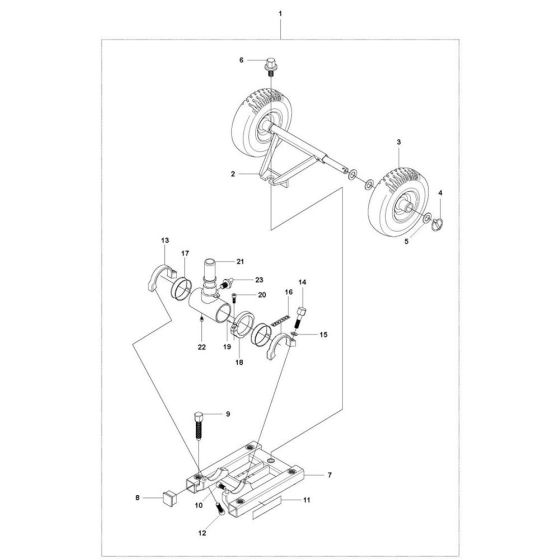 Base Plate Assembly for Husqvarna DS 50 AT Drill Stand