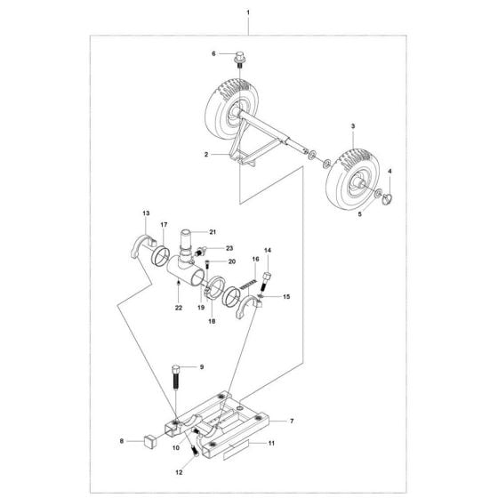 Base Plate Assembly for Husqvarna DS 50 ATS Drill Stand