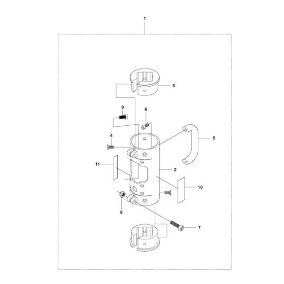 Shredder Case Assembly for Husqvarna DS 50 Basic Drill Stand