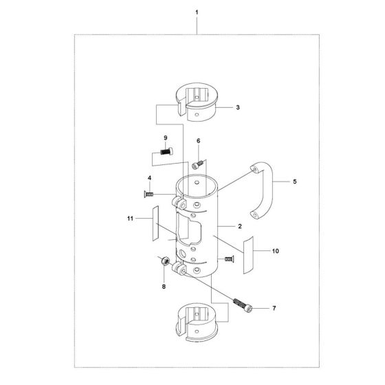 Shredder Case Assembly for Husqvarna DS 50 Combi Drill Stand