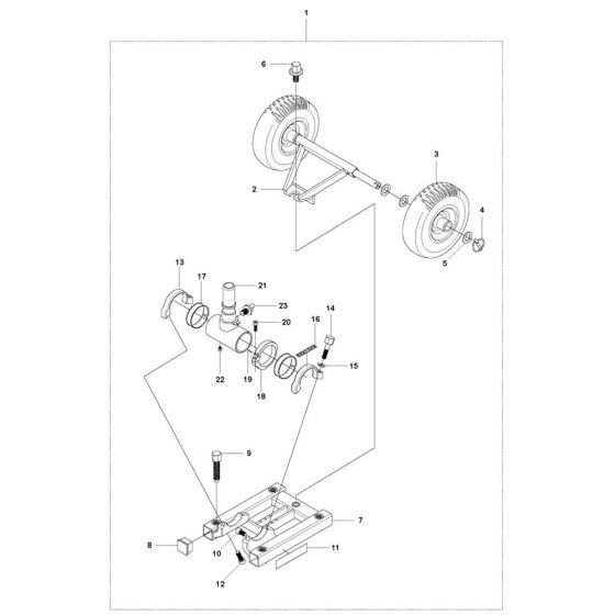 Base Plate Assembly -1 for Husqvarna DS 50 Gyro Drill Stand