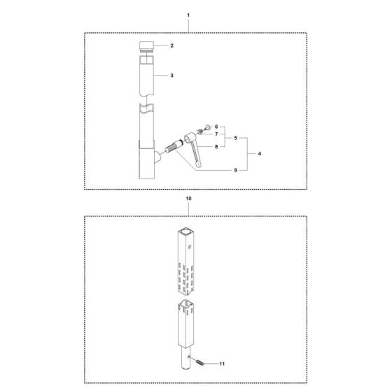 Expandable Pole Assembly for Husqvarna DS 50 Gyro Drill Stand