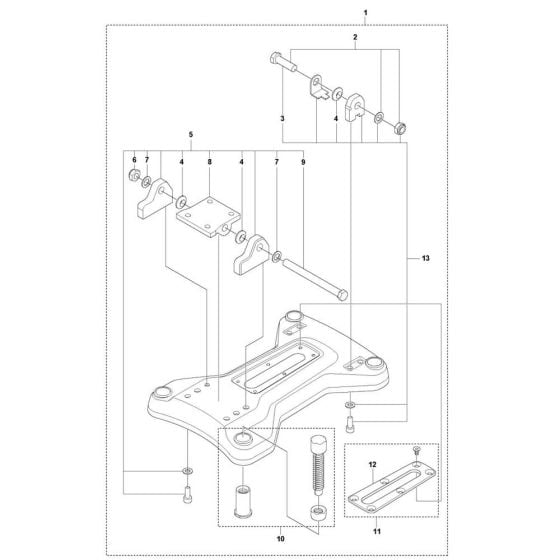 Base Plate Assembly for Husqvarna DS 500 Drill Stand