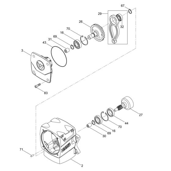 Crankcase Assembly for Wacker DS70 Trench Rammer