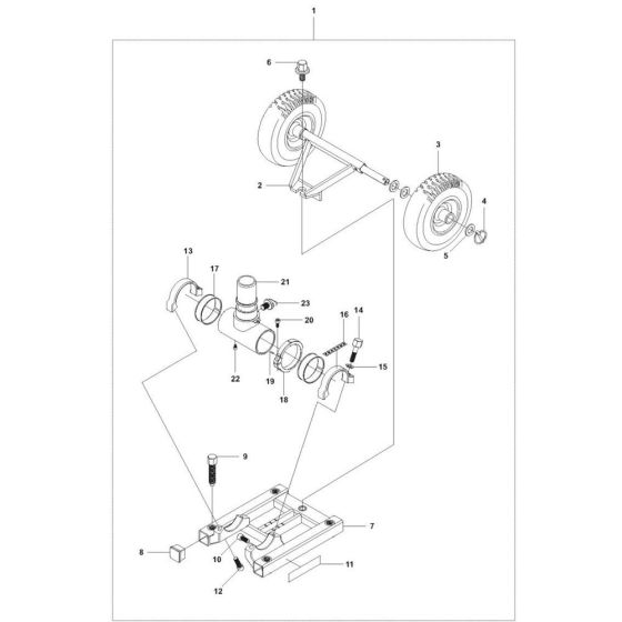 Base Plate Assembly -1 for Husqvarna DS 70 Gyro Drill Stand