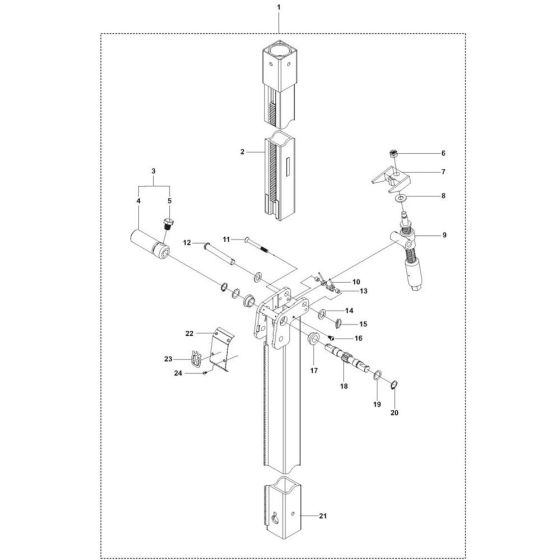 Expandable Column Assembly for Husqvarna DS 70 Gyro Drill Stand