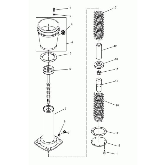 Spring Cylinder Assembly for Wacker DS720 Trench Rammer