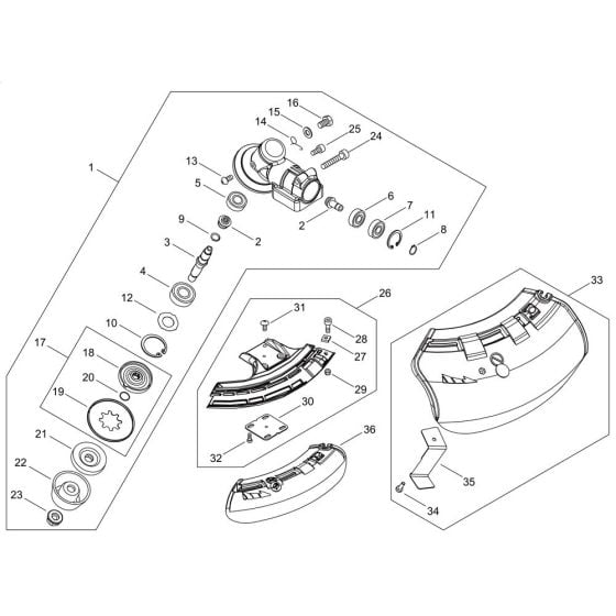 Gear Case, Shield for ECHO DSRM-2600/U Brushcutter