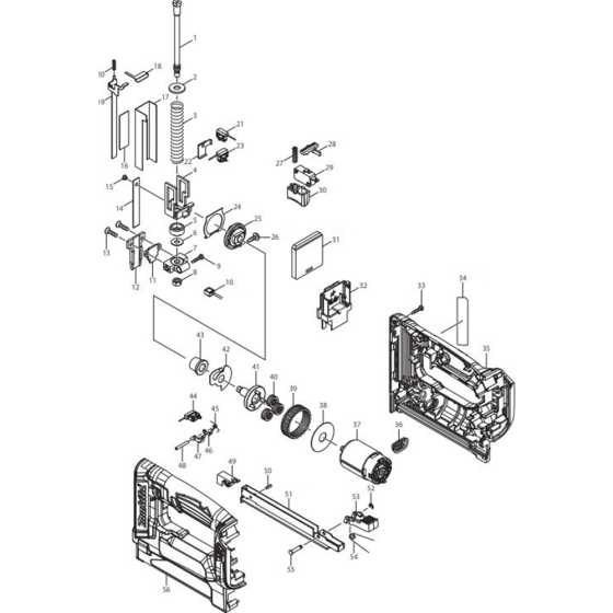 Main Assembly for Makita DST111Z Cordless Stapler