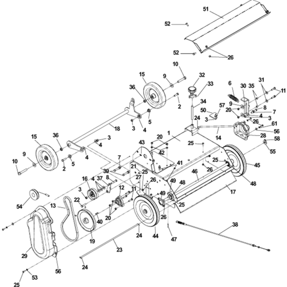 Frame Assembly for Husqvarna DT22 Lawn Care Equipment