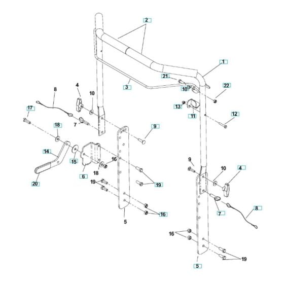 Handle Assembly for Husqvarna DT22B5FA Dethatcher