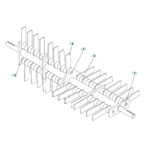 Flail Blade Reel Assembly for Husqvarna DT22H5NRA Dethatcher