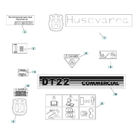 Decals for Husqvarna DT22NEFA Dethatcher