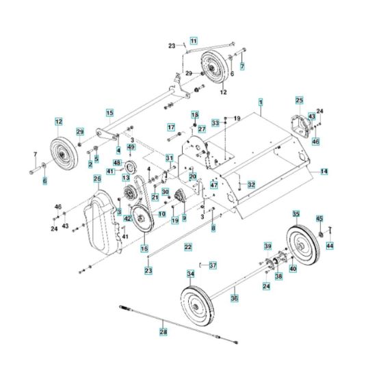 Frame Assembly for Husqvarna DTF226 Dethatcher