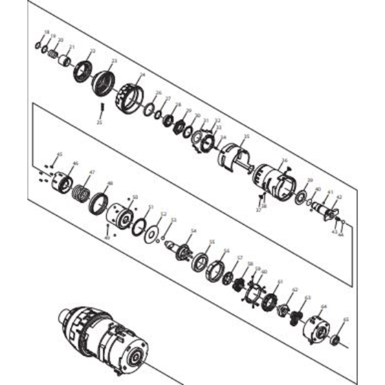 Drill Assembly for Makita DTP131RFE Cordless 4 Mode Impact Driver