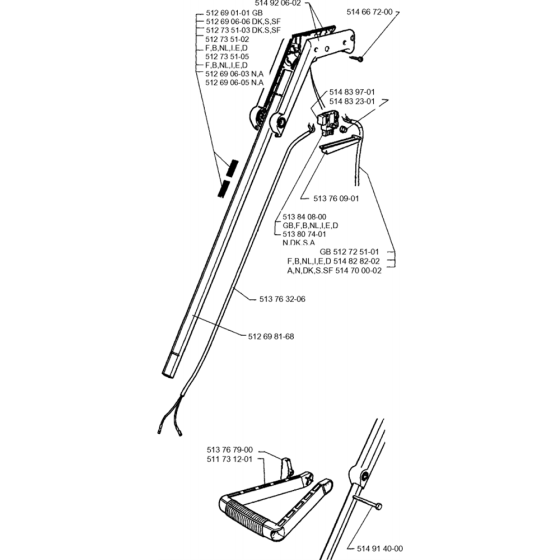 Shaft & Handle-2 Assembly for Husqvarna DUO TRIMMER Edger