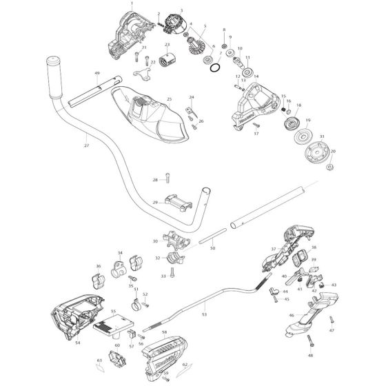 Complete Assembly for Makita DUR190U Cordless Trimmer