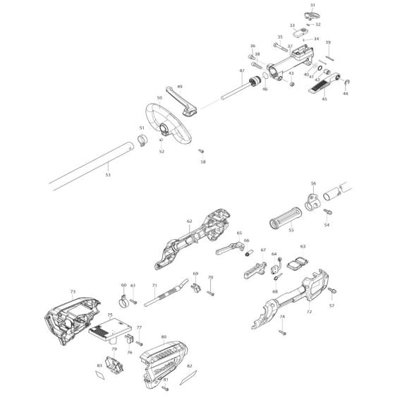 Lever Assembly for Makita DUR191L Cordless Trimmer