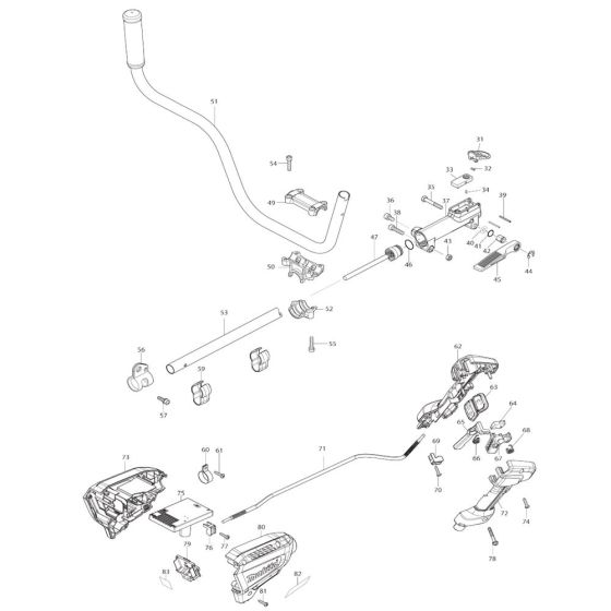 Lever Assembly for Makita DUR191U Cordless Trimmer