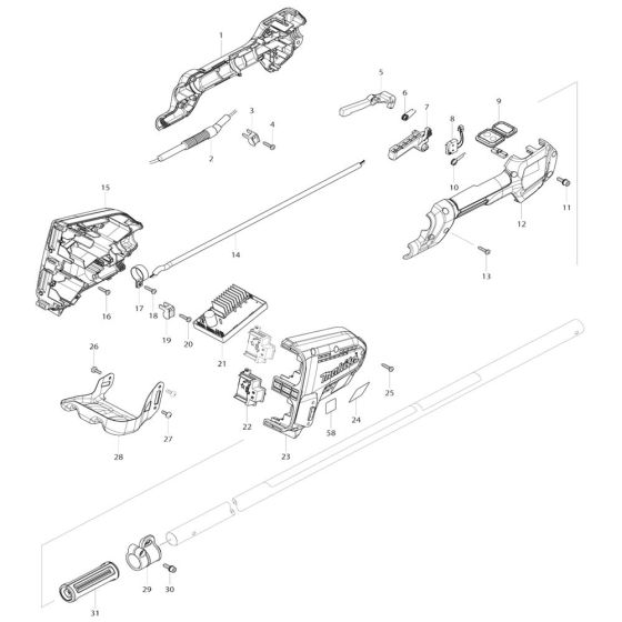 Housing Assembly for Makita DUR364L Cordless Trimmer