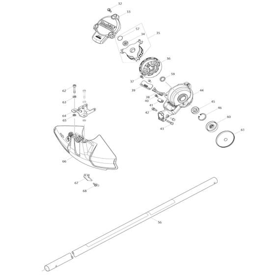 Cutter, Pipe, Shield Assembly for Makita DUR366L Cordless Trimmer